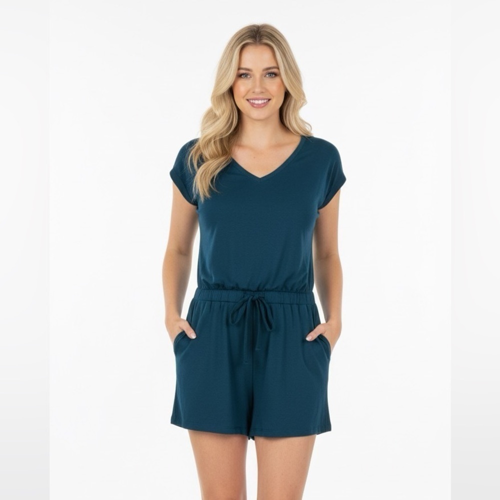 Daily Ritual dark turquoise romper size medium